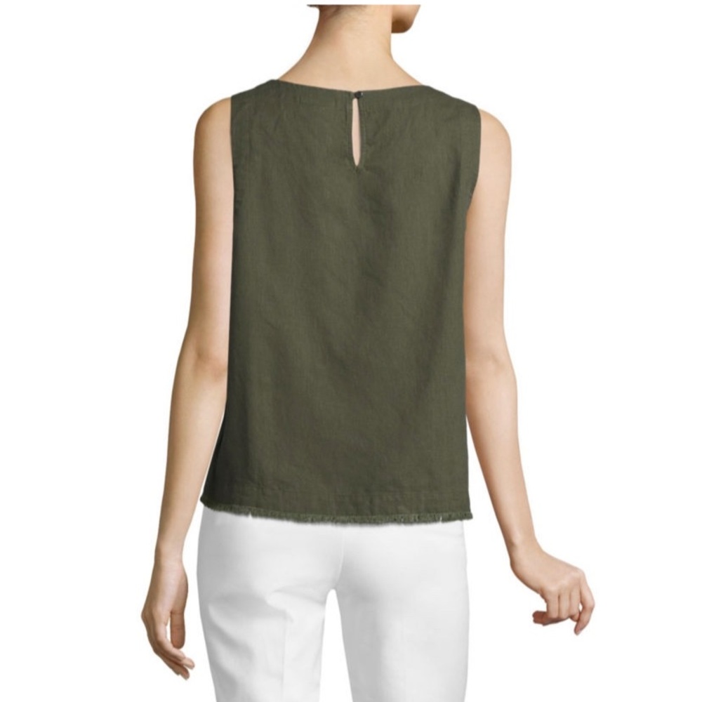 NWT Liz Claiborne Sleeveless Fringe Hem Woven Top - Picture 2 of 3